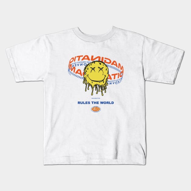 smile kaws eyes football Kids T-Shirt by Darren.z_z